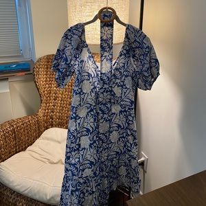 Blue and white patterned Lucy Paris dress